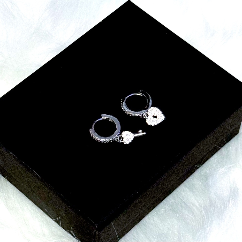 Key and Lock Hoop Earrings